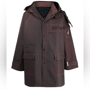 XANDER ZHOU  Contrast Stitching Hooded Raincoat Medium